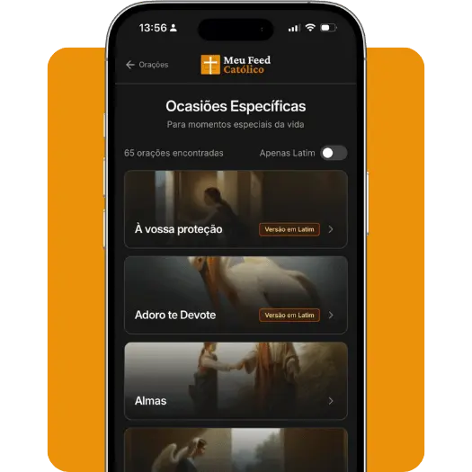 Interface do app mostrando as orações